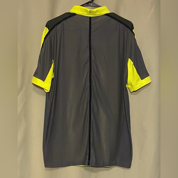 Nike Tiger Woods Perforated Panel Volt Stretch Colorblock Golf Polo Shirt Men M - Picture 2 of 7